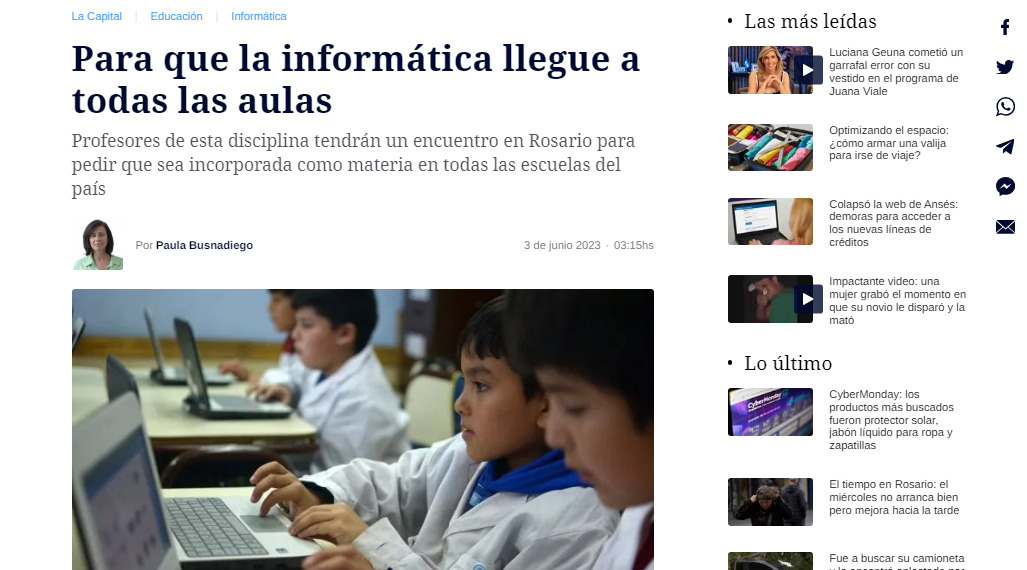 Para que la Informática llegue a todas las aulas