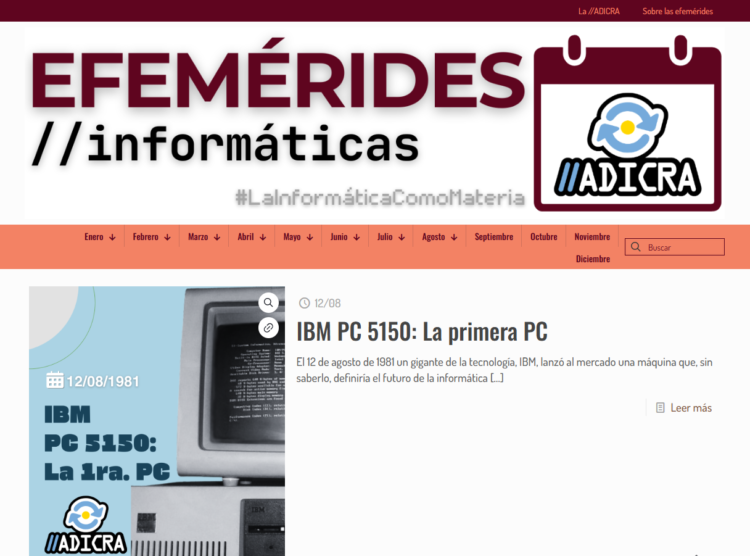 ADICRA lanzó el sitio de las efemérides informáticas
