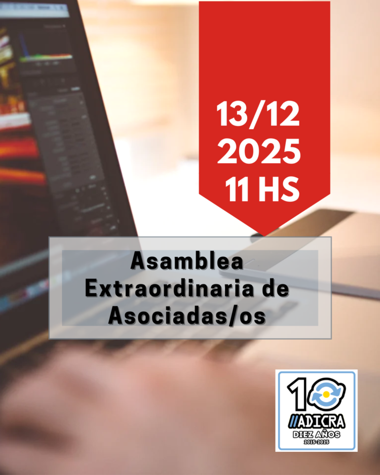 Convocatoria a Asamblea Gral. Extraordinaria de Asociados – 13 de diciembre de 2025 – 11:00 hs.